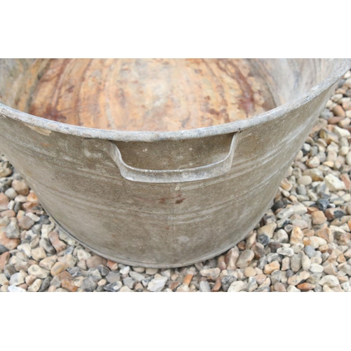 521 - Large Galvanised Wash Tub / Garden Planter, 89cm long x 32cm high