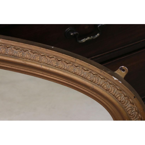 527 - 19th century Gilt Framed Domed Top Overmantle Mirror, 104cm wide x 68cm high