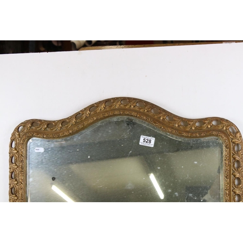 528 - Two 20th century Ornate Gilt Framed Mirrors including an oval mirror with ribbon detail 72cm x 48cm,... 