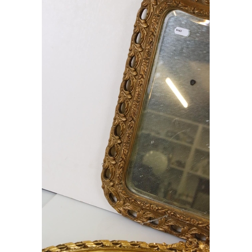 528 - Two 20th century Ornate Gilt Framed Mirrors including an oval mirror with ribbon detail 72cm x 48cm,... 