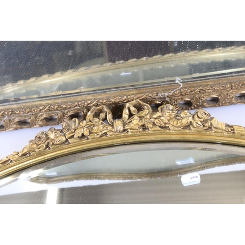 528 - Two 20th century Ornate Gilt Framed Mirrors including an oval mirror with ribbon detail 72cm x 48cm,... 