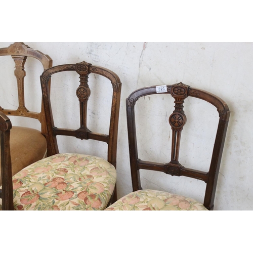 628 - Pair of Victorian Walnut Dining Chairs, another Pair of Victorian Dining Chairs plus Two further sim... 