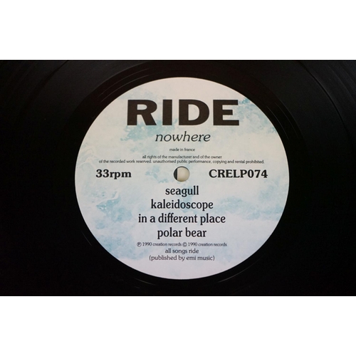 39 - Vinyl - Ride - Nowhere (UK 1990 1st press, embossed sleeve, Creation Records CRELP 074 ) EX / EX + p... 