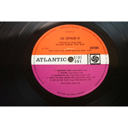 50 - Vinyl - Led Zeppelin III on Atlantic 2401002 first press with plum Atlantic labels, Peter Grant cred... 