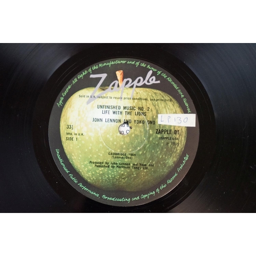 81 - Vinyl - John Lennon / Yoko Ono Unfinished Music No. 2: Life With The Lions on Zapple (ZAPPLE 01).  S... 