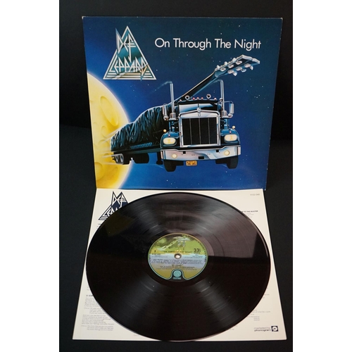 92 - Vinyl - 3 Def Leppard LP's to include On Through The Night (Vertigo 9102040) gold promo stamp to rea... 