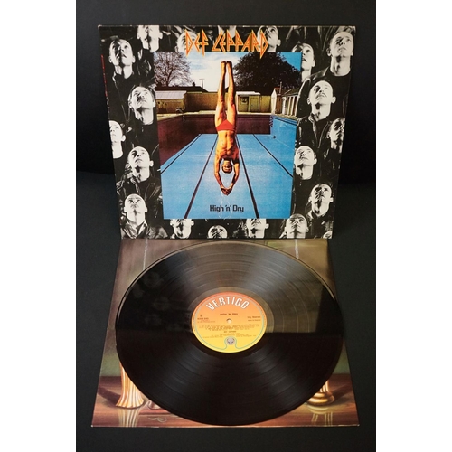 92 - Vinyl - 3 Def Leppard LP's to include On Through The Night (Vertigo 9102040) gold promo stamp to rea... 