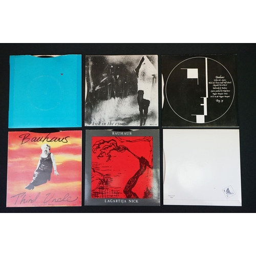 239 - Vinyl - Bauhaus - 6 Original UK 7” singles, including: Telegram Sam (1980, 4AD Records, AD 17) VG+ /... 