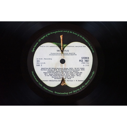 13 - Vinyl - The Beatles White Album PCS706718 stereo, no 058771, top opener, black inners vg+, some wear... 