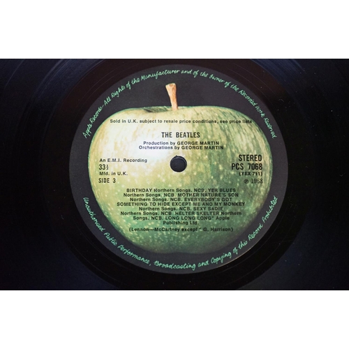 13 - Vinyl - The Beatles White Album PCS706718 stereo, no 058771, top opener, black inners vg+, some wear... 