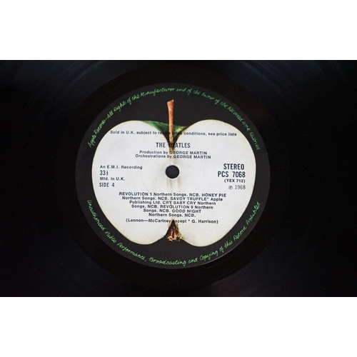 13 - Vinyl - The Beatles White Album PCS706718 stereo, no 058771, top opener, black inners vg+, some wear... 