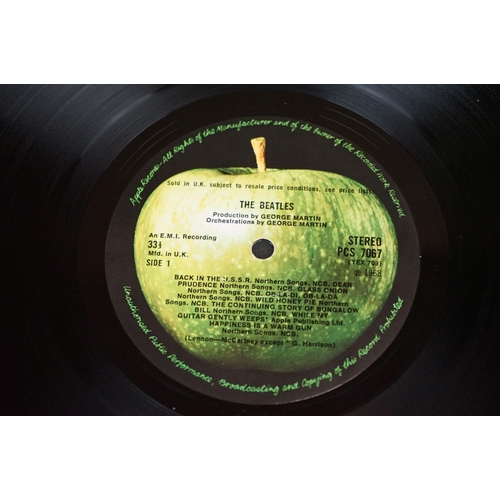 13 - Vinyl - The Beatles White Album PCS706718 stereo, no 058771, top opener, black inners vg+, some wear... 