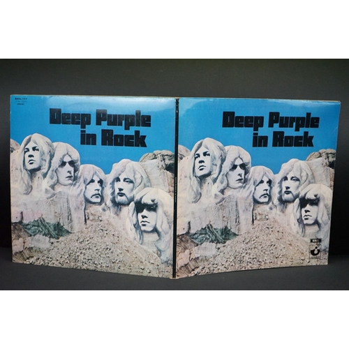 15 - Vinyl - Deep Purple In Rock SHVL777 first press matrices A.2/B1, no EMI to label, correct Harvest ad... 