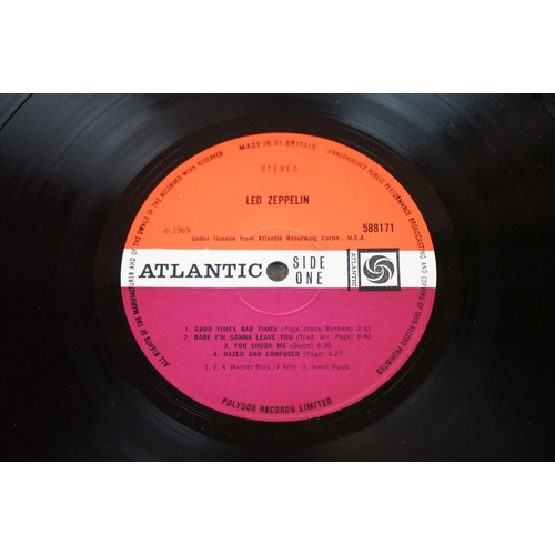 17 - Vinyl - Led Zeppelin One LP on Atlantic 588171 orange sleeve lettering with grey stripe at bottom, r... 