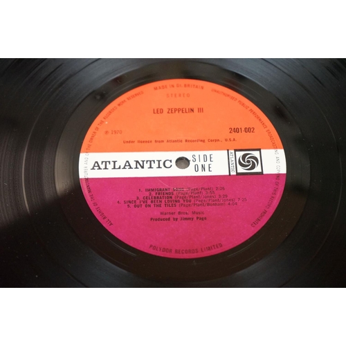 18 - Vinyl - Led Zeppelin Three LP on Atlantic 2401002 red & purple Atlantic label, no Peter Grant credit... 