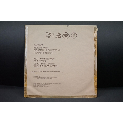 4 - Vinyl - Led Zeppelin IV original UK pressing on Atlantic Records 2401012.  Plum labels and inverted ... 