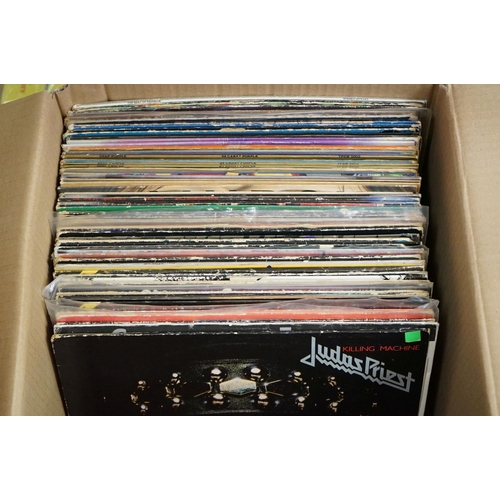 568 - Vinyl - Approx 75 mainly rock, metal, hair metal, thrash LP's to include LA Guns, Alice Cooper, AC/D... 