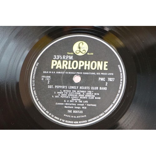 14 - Vinyl - The Beatles Sgt Pepper LP (PMC 7027) yellow and black label, including ' Gramophone Co Ltd '... 