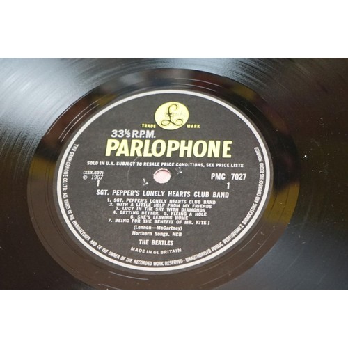 14 - Vinyl - The Beatles Sgt Pepper LP (PMC 7027) yellow and black label, including ' Gramophone Co Ltd '... 