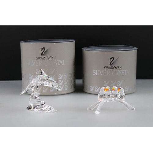 1 - Two Boxed Swarovski Crystal Animals including South Sea Dolphin on a Wave 7644 000 001 and Baby Love... 