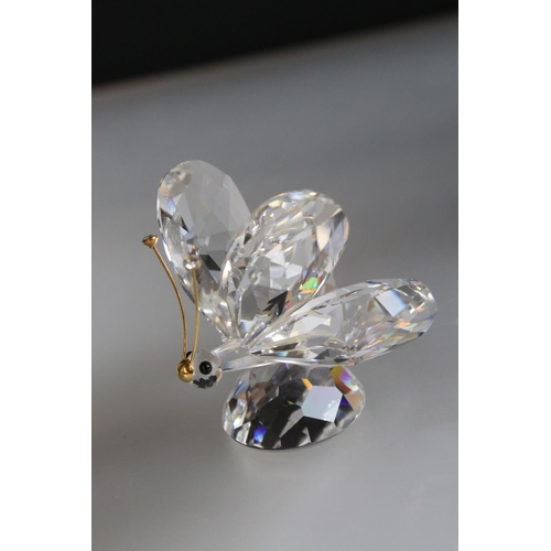 17 - Five Boxed Swarovski Crystal Animals including Dragonfly 7615 000 004, Butterfly 7483 000 001, Lion ... 