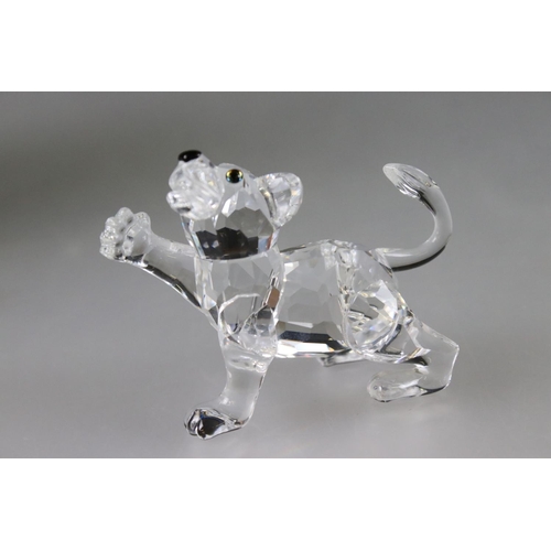 17 - Five Boxed Swarovski Crystal Animals including Dragonfly 7615 000 004, Butterfly 7483 000 001, Lion ... 