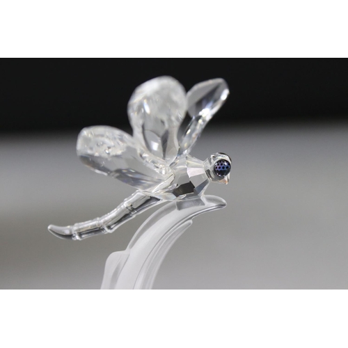 17 - Five Boxed Swarovski Crystal Animals including Dragonfly 7615 000 004, Butterfly 7483 000 001, Lion ... 