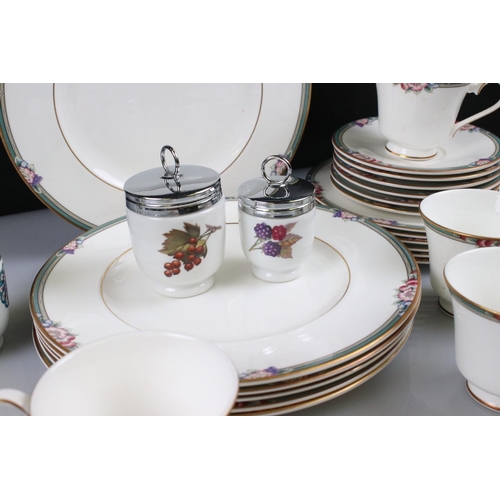 37 - Royal Doulton ' Orchard Hall ' Dinner and Tea ware comprising 5 tea cups, 6 saucers, 6 x 8