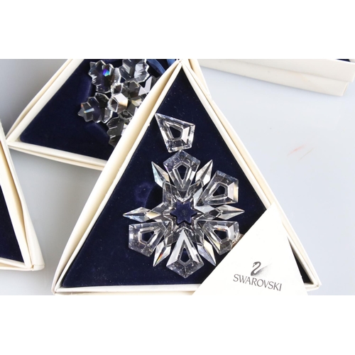 41a - Ten Boxed Swarovski Christmas / Holiday Ornaments comprising a continuous run from 1994 to 2003
