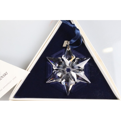 41a - Ten Boxed Swarovski Christmas / Holiday Ornaments comprising a continuous run from 1994 to 2003