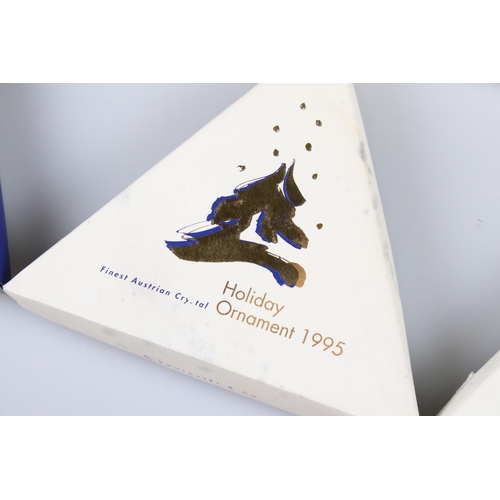 41a - Ten Boxed Swarovski Christmas / Holiday Ornaments comprising a continuous run from 1994 to 2003