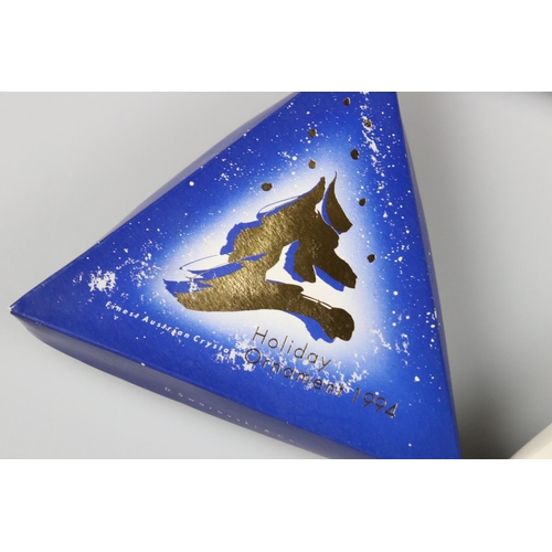 41a - Ten Boxed Swarovski Christmas / Holiday Ornaments comprising a continuous run from 1994 to 2003