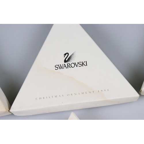 41a - Ten Boxed Swarovski Christmas / Holiday Ornaments comprising a continuous run from 1994 to 2003