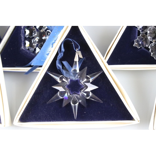 41a - Ten Boxed Swarovski Christmas / Holiday Ornaments comprising a continuous run from 1994 to 2003
