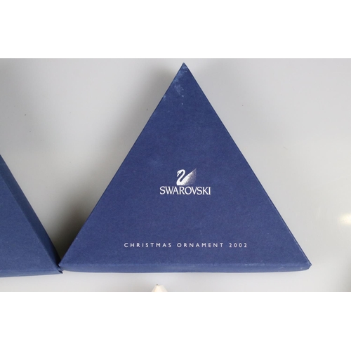 41a - Ten Boxed Swarovski Christmas / Holiday Ornaments comprising a continuous run from 1994 to 2003