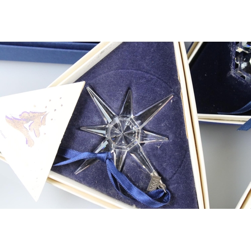 41a - Ten Boxed Swarovski Christmas / Holiday Ornaments comprising a continuous run from 1994 to 2003