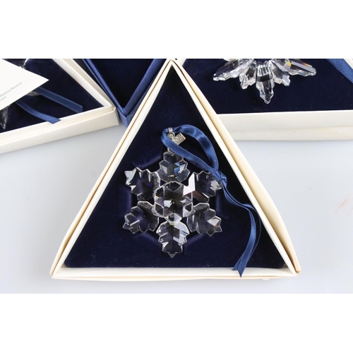 41a - Ten Boxed Swarovski Christmas / Holiday Ornaments comprising a continuous run from 1994 to 2003