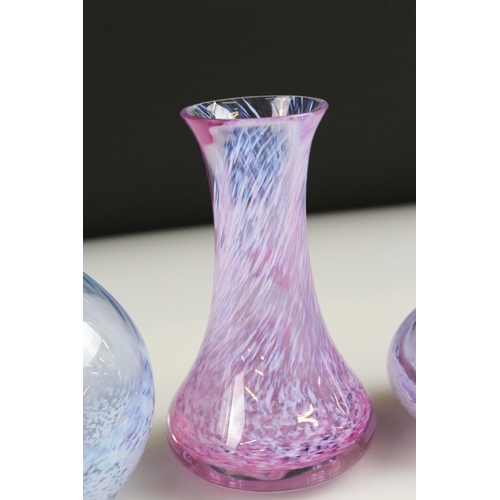 50 - Two Caithness Glass Perfume Bottles with Stoppers, 15cm high and Two Caithness Glass Vases