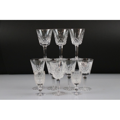 53 - Set of Eight Waterford Cut Glass Wine Glasses, 15cm high together with another Pair of Waterford Gla... 