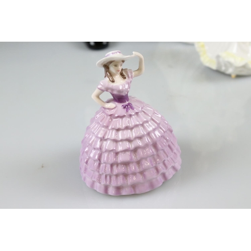 56 - Three Royal Doulton Figurines - HN3222, Ninette and Chloe, Five Coalport Figurines -  Chloe, Leanne,... 