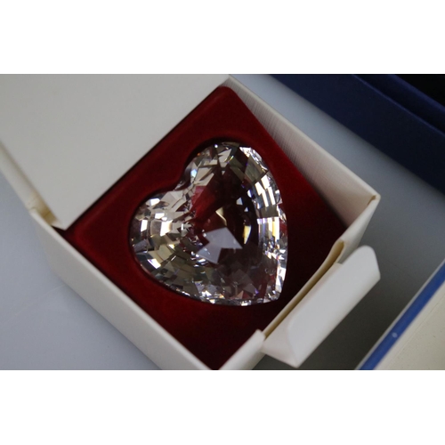 57 - Six Boxed Swarovski items including Spiral Shell, Starfish, Christmas Hear Ornament, Heart Two Daisi... 