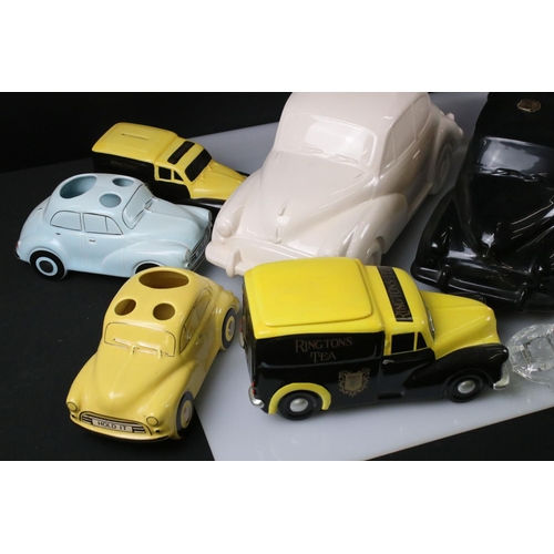 38 - Collection of approximately 14 Ceramic and Glass model Cars including Dartmouth, Ringtons Van Monexb... 