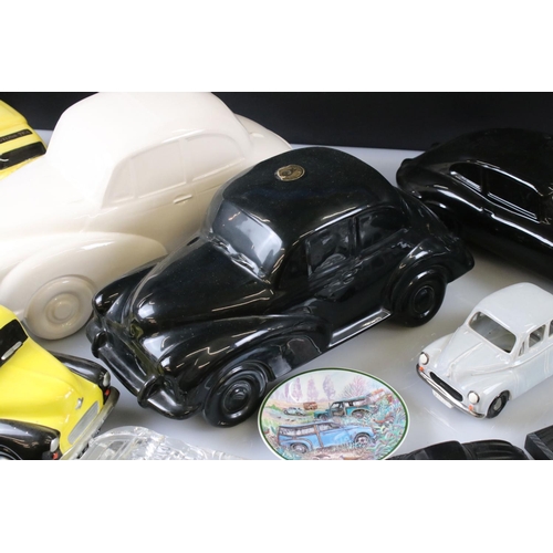38 - Collection of approximately 14 Ceramic and Glass model Cars including Dartmouth, Ringtons Van Monexb... 