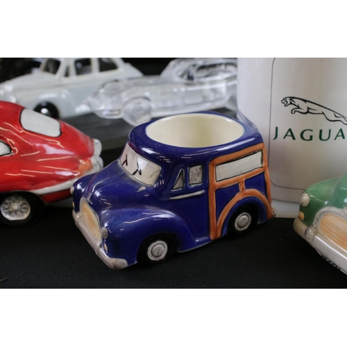 38 - Collection of approximately 14 Ceramic and Glass model Cars including Dartmouth, Ringtons Van Monexb... 
