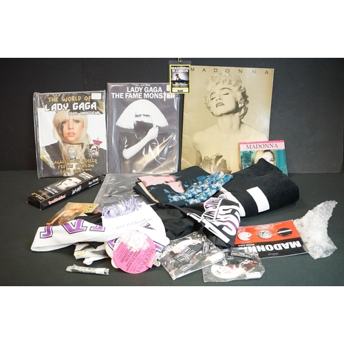 971 - Memorabilia - Collection of Madonna and Lady Gaga related items including tour laminates, scarves, b... 