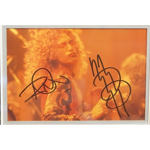 1035 - Memorabilia / Autographs - Led Zeppelin - Framed and glazed image of Robert Plant & Jimmy Page signe... 