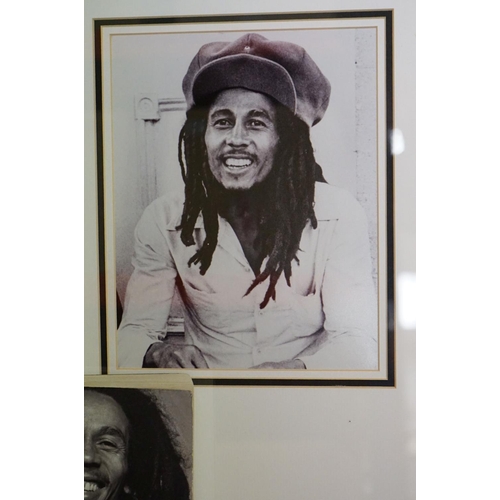 1036 - Memorabilia / Autograph - Framed and glazed Bob Marley presentation including a signed Bob Marley Ba... 