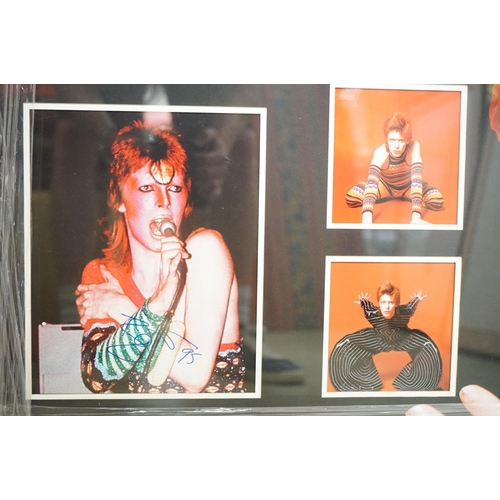 1037 - Memorabilia / Autograph - Framed and glazed display featuring a signed David Bowie picture.  Frame m... 