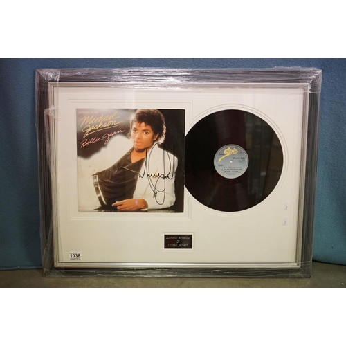 1038 - Memorabilia / Autograph - Michael Jackson framed and glazed display containing a signed sleeve of Bi... 