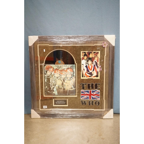 1041 - Memorabilia / Autograph - Framed and glazed The Who display containing a signed copy of the Odds & S... 